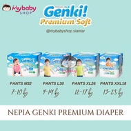 Nepia Genki Premium PANTS - M32/L 30/xl26/XXL 18 - Pampers Recommendations For Sensitive Skin