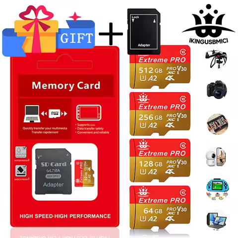 64GB microSDXC UHS-I Memory Card 70MB/s Read, 100MB/s, 4K UHD Recoding, U3, Class10, V30, A1, Micro 