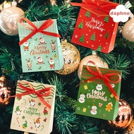 DAPHNE 12/24sets Snowman Candy Bags Packing Supplies Cookies Pouch Christmas Bags Elk Party Favor Santa Claus Pastry Decoration ​Xmas Stickers  ELEGANT