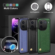 Case For iQOO 12 5G iQOO12 iq00 2023 Soft Case Magnetic Shockproof TPU Leather Silicone Camera Prote