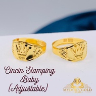 MYDORA Cincin Stamping Baby (Adjustable) | Emas 916 Ring