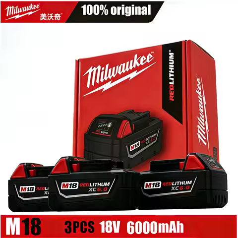 6Ah Milwaukee m18 battery, bateria lifepo4 M18B6,5000mAh lithium battery XC48-11-1860 Original milwa