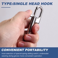 5PCS 316 Stainless Steel Swivel Eye Bolt Spring Snap Hook Single Head Hook Marine Diving D Ring Snap