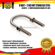 SS 304 U-shaped/ Stainless SteelBolt 3/s 8x2 1/2" U-Clamp Bolt/ M10 U-Clamp/ 2 1/2 Inch SUS Steel