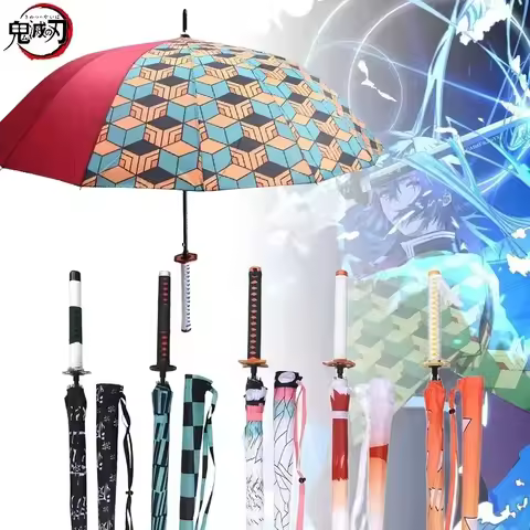 Demon Slayer Katana Umbrella Anime Tomioka Gyiuu Sword Raincoa Parasol Real Size Japanese Katana Sam