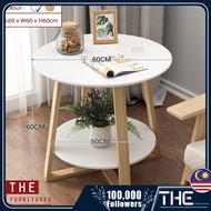 THE 2 Layers Coffee Table Side Table Round Table Modern Style MDF (D60 x H60cm)
