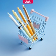 Deli EG07C-BK Three Visit Miao Lu Quick Dry Press Student Gel Pen 0.5mm ST Tip