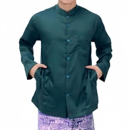 HIJAU Koko Haibah Ammu Shirt Long Sleeve Side Pockets Koko Habaib Model Ammu Ibrahim Green Color