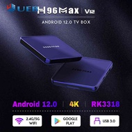 H96 Max V12 4K กล่อง Android TV ที่รองรับบลูทูธ4.0 Android TV Set Top Box 3D วิดีโอรูปแบบค้นหาอินเทอ