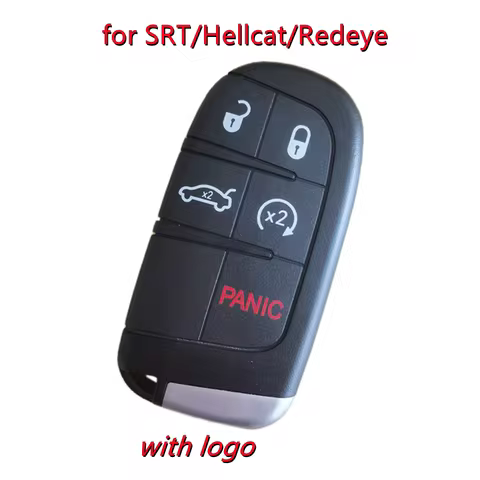 1pcs 5Buttons Smart Card Key Shell Casing for Black SRT for Dodge Challenger 392 HEMI DAYTONA Charge