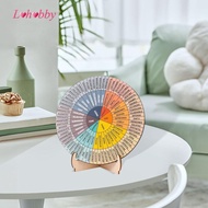 Lohobby Feeling Wheel Therapist Gifts Emotion Wheel Chart with Stand Wood Round Mood