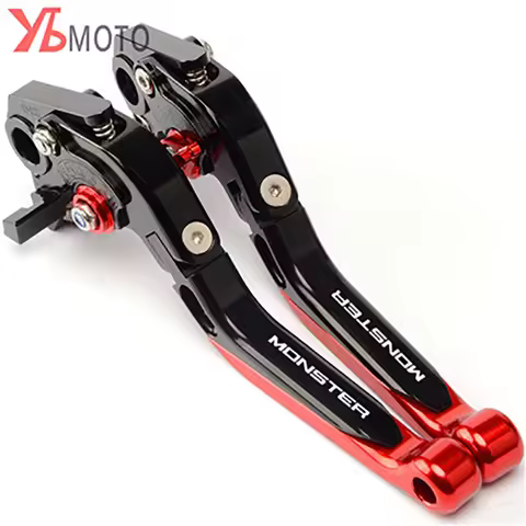 For DUCATI MONSTER 696 796 695 620 400 Motorcycle CNC Foldable Extendable Brakes Clutch Levers With 