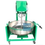 Mesin Dodol Multi Purpose Cooker Mixer Machine Mesin Kerisik 24'' Wok Stainless Steel Wooden Stirrer