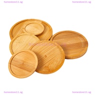 Homestore 1Pc Bamboo Tray  Holder Round Plant Stand for Succulent Pot Garden Tools SG