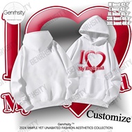 I Love My Boyfriend/Girlfriend Couple Hoodie Y2k Street Style For Men And Women Size M-3xl White Col