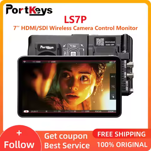 Portkeys LS7P 7-inch HDMl/SDl Wireless Camera Control Monitor 3D LUT 1000NITS 1080P60 Output 4K INPU