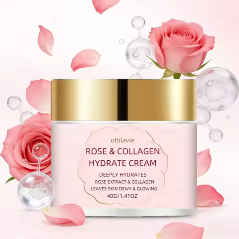 ottilavie ROSE COLLAGEN HYDRATE CREAM – Plumping & Hydrating Facial Moisturizer, for All Skin Types,