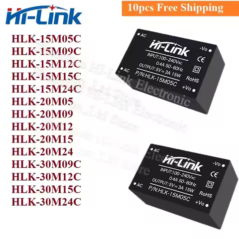 Hi-Link 10pcs free shipping 15M05C 15M09C 15M12C 15M15C 15M24C 15V to 5V 9V 12V 15V 24V 3A 1A 625mA 