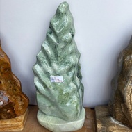 Stone, green jade town stone, 56 cm tall, weighs 17 kg (King of Wealth) for Fire and Wood elements