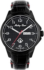 Men's Excalibur MTWG2001104 Swiss Quartz Watch, BLACK, 22MM, Mathey Tissot Excalibur Collection Three Hand Date Watch