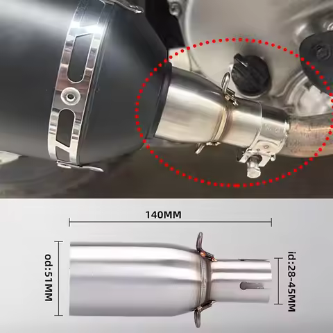 51mm Motorcycle Exhaust Adapter Motorcycle Exhaust Middle Section 28-45mm Adapter 51mm Exhaust Secti