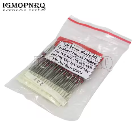 14values*10pcs=140pcs 1W Zener diode kit DO-41 3.3V-24V Component diy kit 3V 3V9 4V7 5V1 6V2 6V8 8V2