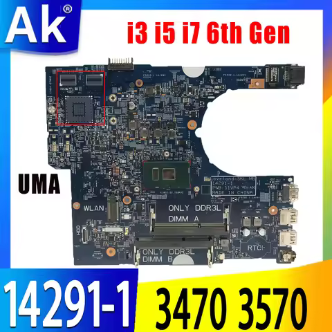 For Dell Latitude 3570 3470 Laptop Motherboard 14291-1 0YKP8M 0P5M6K 0VWFGF 056VN2 51VP4 I3 I5 I7 DD