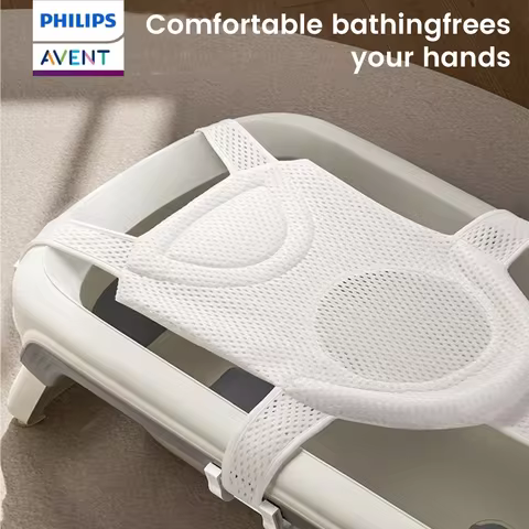 Philips Avent Baby Bath Net Mat Newborn Adjustable Bathtub Pillow Cushion Cross-shaped Anti-slip Bat