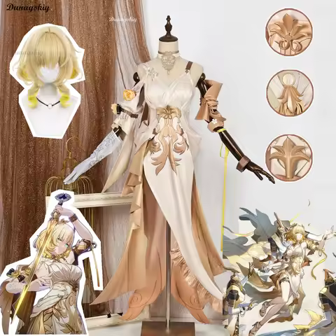 Honkai Star Rail Aglaea Cosplay Costume Golden Wig Dress For Women Girls Game Cosplay Outfit Full Se