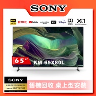 【SONY 索尼】65吋 4K HDR Google TV顯示器(KM-65X80L)