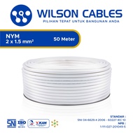 Kabel NYM 2x1.5 mm2 50 Meter Putih - Kabel Listrik Tembaga Wilson Cables