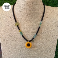SAYZchic | Sunflower Necklace | Necklace with Sunflower Pendant | Boho Necklace