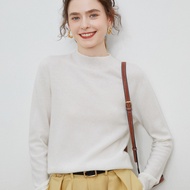 Japanese MUJI Official Store 2025 Autumn New Semi-high Collar 100 Pure Wool Sweater Womens Cashmere 