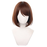 Shqncoh Anime Shoko Ieiri Wig Brown Short Straight Party Hair Halloween Cosplay Props Accessory