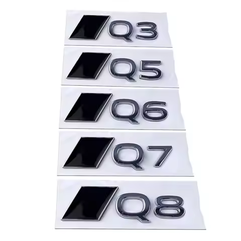 New Letter Trunk Rear Stickers for Audi Q3 Q5 Q6 Q7 Q8 Emblem Metal Car Badge Body Side Decal Refitt