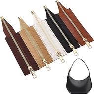 letsinstyle 5 Pcs 5 Colors PU Leather Zipper, 5.9 x 1.96 inch Leather Zipper Frame with Holes, Handb