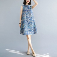 Ethnic Style Chinese Button Knots Dress A- line Cheongsam