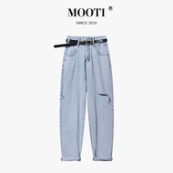 Mooti | Harlem Denim High Waist Hole Pants