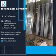 folding gate galvalum murah 