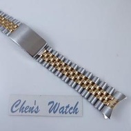 【錶帶家】代用勞力士 Rolex 16233 16013 20mm 17mm 13mm 18k金半金中央電鍍五珠鋼帶