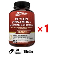 NutriFlair Ceylon Cinnamon Berberine HCl Chromium Black Pepper Extract (made with real Ceylon Cinnam