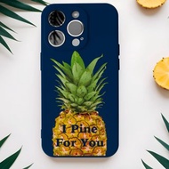 客製化禮物 TPU手機殼 深藍色鳳梨圖案iPhone14 15 16 Pro Max
