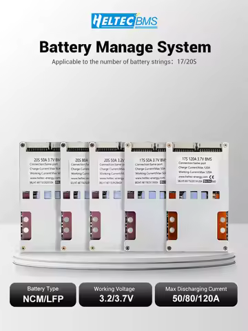 Heltecbms lipo 17s 60v bms/20s 72v bms lifepo4 30a 50a 80a 100a 120a 18650/21700 lithium battery pro