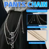 Hip Waist Chain - Pants Belt Chain Metal 3-Tier Charm Star Retro Hip for Women