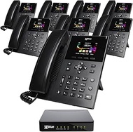 XBLUE QB1 System Bundle with 8 IP5g IP Phones Including Auto Attendant, Voicemail, Cell &amp; Remote Phone Extensions &amp; Call Recording