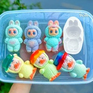 2D furry LABUBU RABBIT 9.5cm B silicone mold, cake mold, jelly, pudding, log Bach