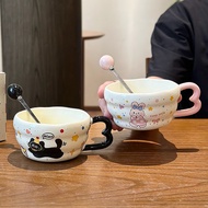 Cute High-value Mug Ceramic Cup Household Drinking Water Breakfast Cup Office Couple Children Milk C