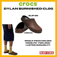 ( SLIP ON ) CROCS Dylan Burnished Clog Mocha Unisex Sandal Espadrilles Shoes Slides READY STOCK 