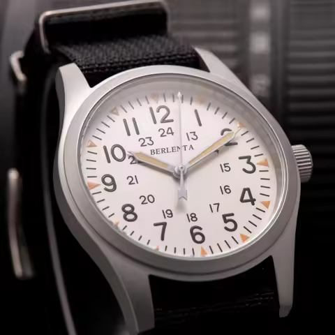 Berlenta Brand VH31 Sweep Seconds Watch Vintage Field Military Nylong Wristwatch For Men Top Luxury 
