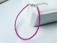 天然紅寶 精緻切面 純銀手鍊 優雅質感 生日石